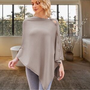 Asymmetrical Convertible Blanket Scarf Ombte OS